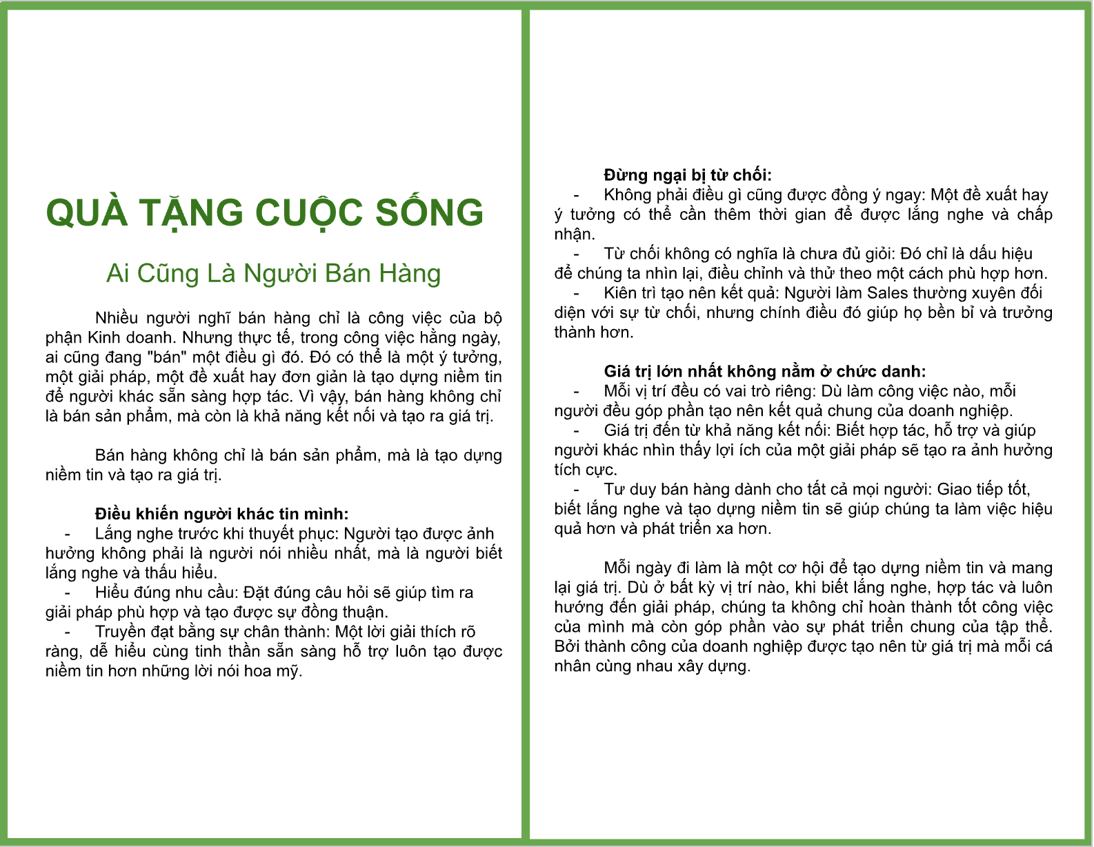 Quà Tặng Cuộc Sống